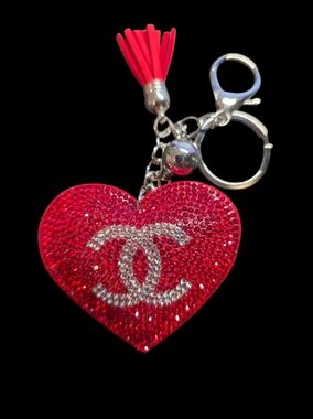 CC Sparkling Red Heart Bag Charm Keyring